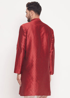 Maroon Readymade Silk Kurta VDVAS15062224 - Indian Silk House Agencies