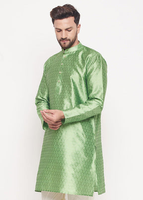 Mint Green Readymade Silk Kurta VDVAS15062226 - Indian Silk House Agencies