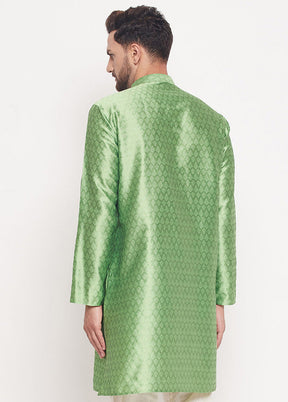 Mint Green Readymade Silk Kurta VDVAS15062226 - Indian Silk House Agencies