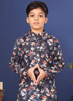 Blue Printed Kurta Pajama Set - Indian Silk House Agencies