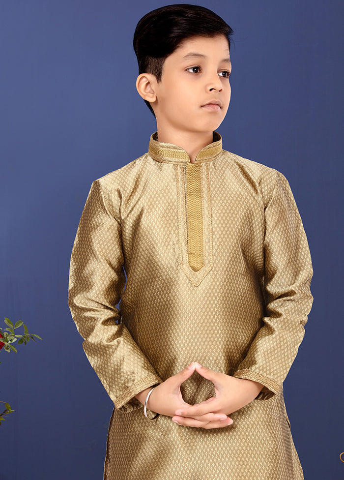 Gold Zari Woven Kurta Pajama Set - Indian Silk House Agencies