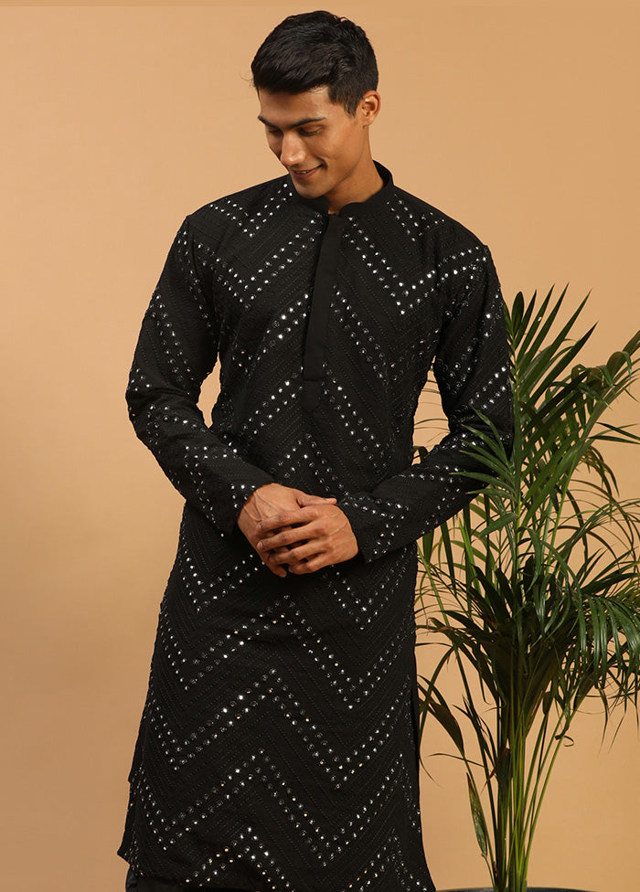 Black Readymade Georgette Kurta VDVAS15062254 - Indian Silk House Agencies