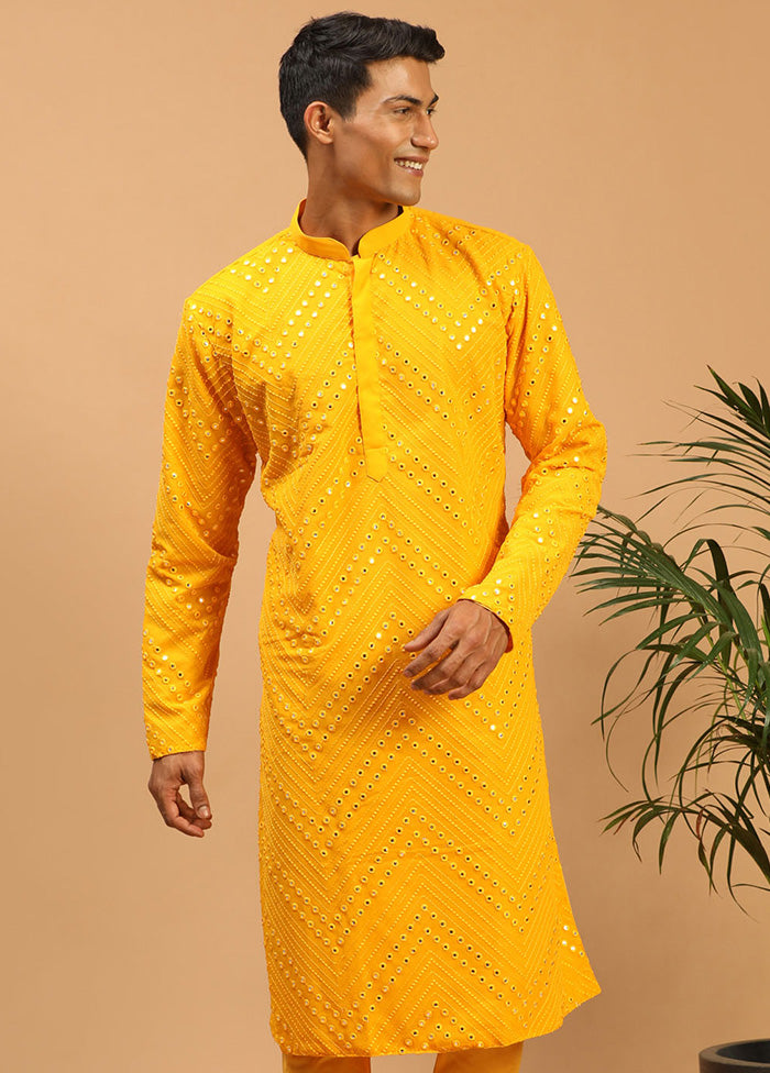 Yellow Readymade Georgette Kurta VDVAS15062256 - Indian Silk House Agencies