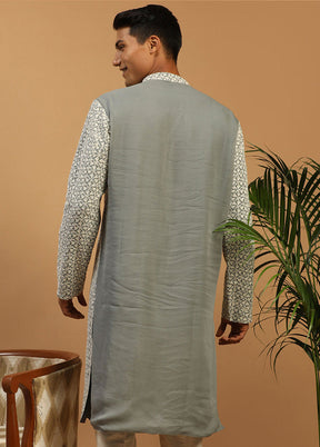 Grey Readymade Georgette Kurta VDVAS15062258 - Indian Silk House Agencies