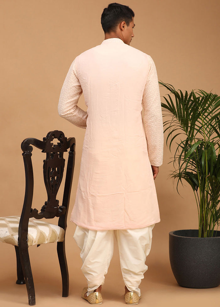 3 Pc Pink Georgette Kurta Dhoti Set VDVAS15062202 - Indian Silk House Agencies