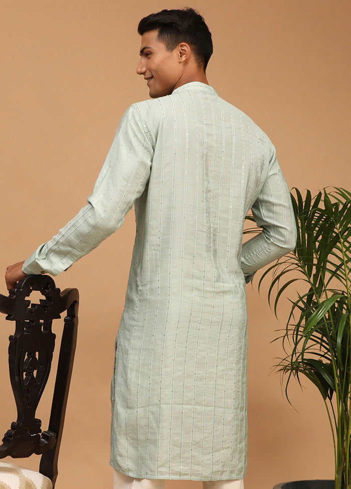 Green Readymade Cotton Kurta VDVAS15062249 - Indian Silk House Agencies