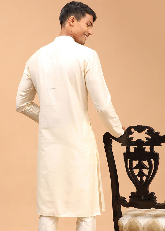 Cream Readymade Viscose Kurta VDVAS15062248 - Indian Silk House Agencies