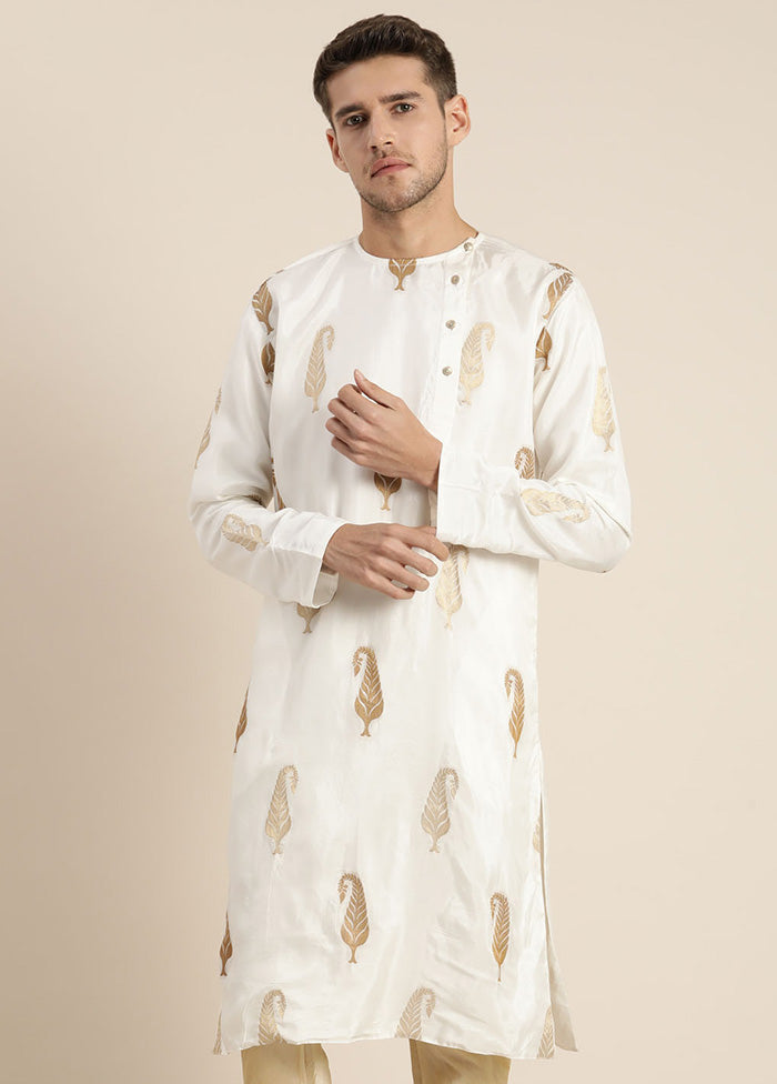 White Readymade Silk Kurta VDVAS15062251 - Indian Silk House Agencies