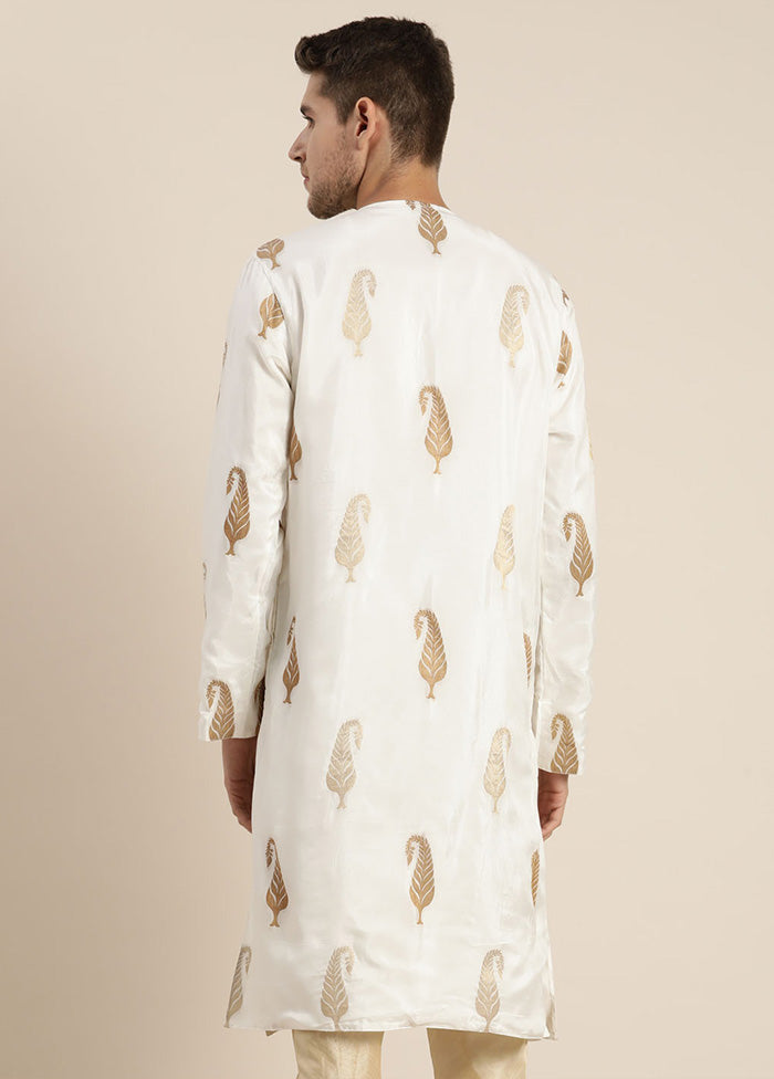 White Readymade Silk Kurta VDVAS15062251 - Indian Silk House Agencies