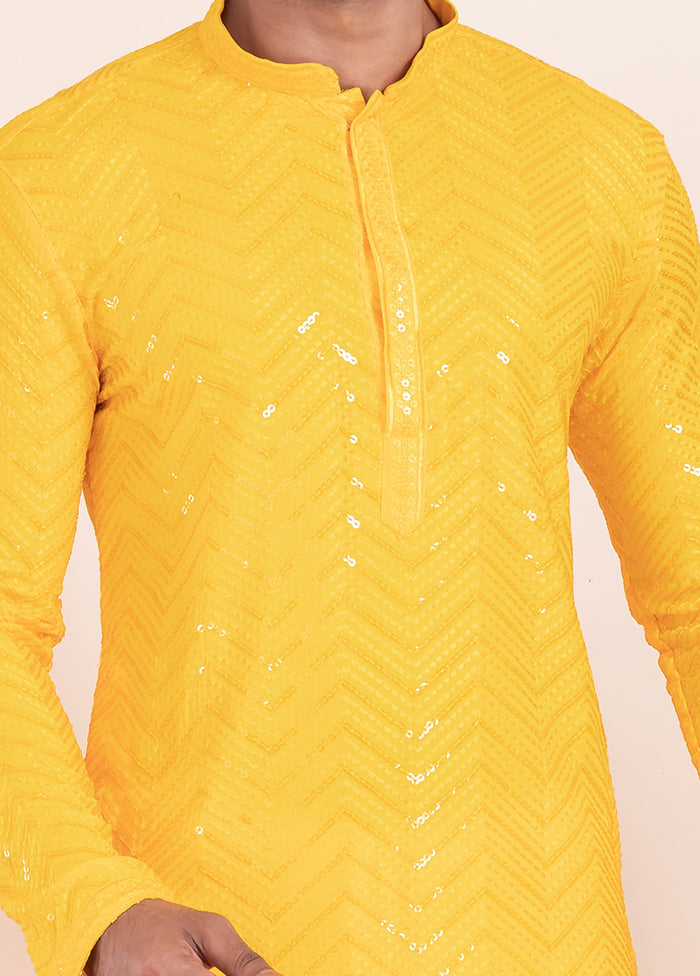 2 Pc Yellow Viscose Father And Son Combo Set