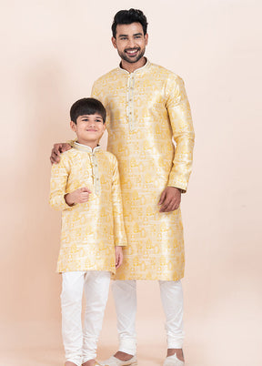2 Pc Multicolor Silk Father And Son Combo Set