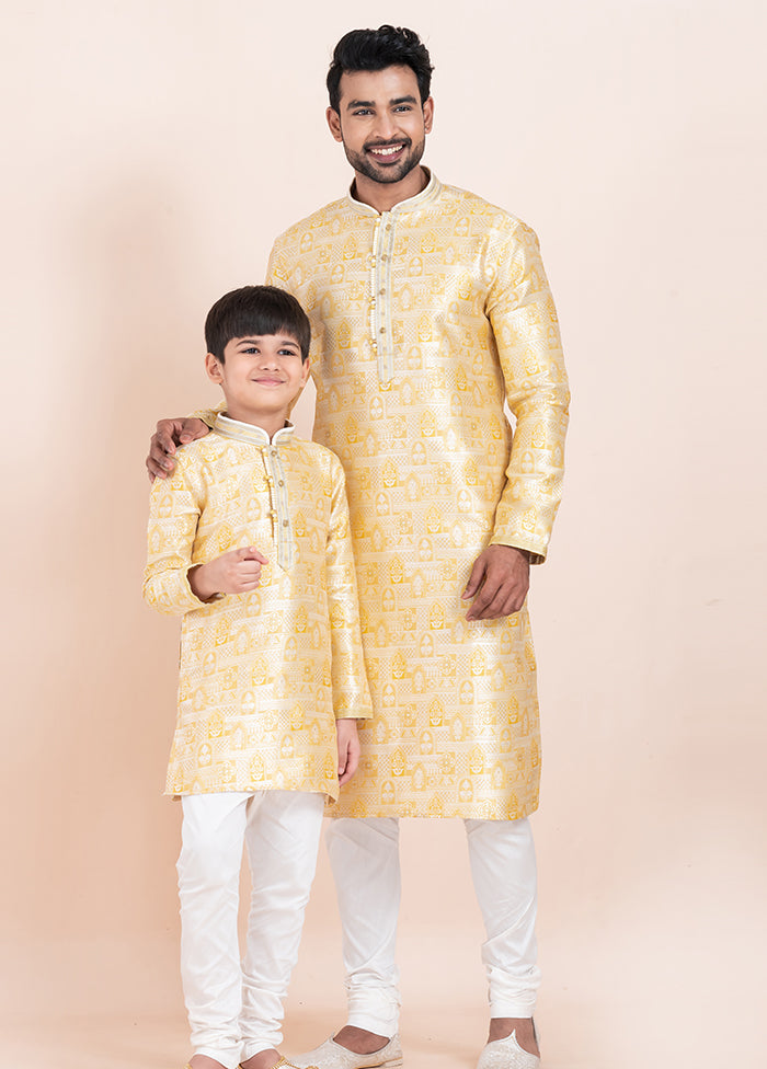 2 Pc Multicolor Silk Father And Son Combo Set