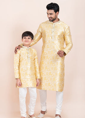 2 Pc Multicolor Silk Father And Son Combo Set