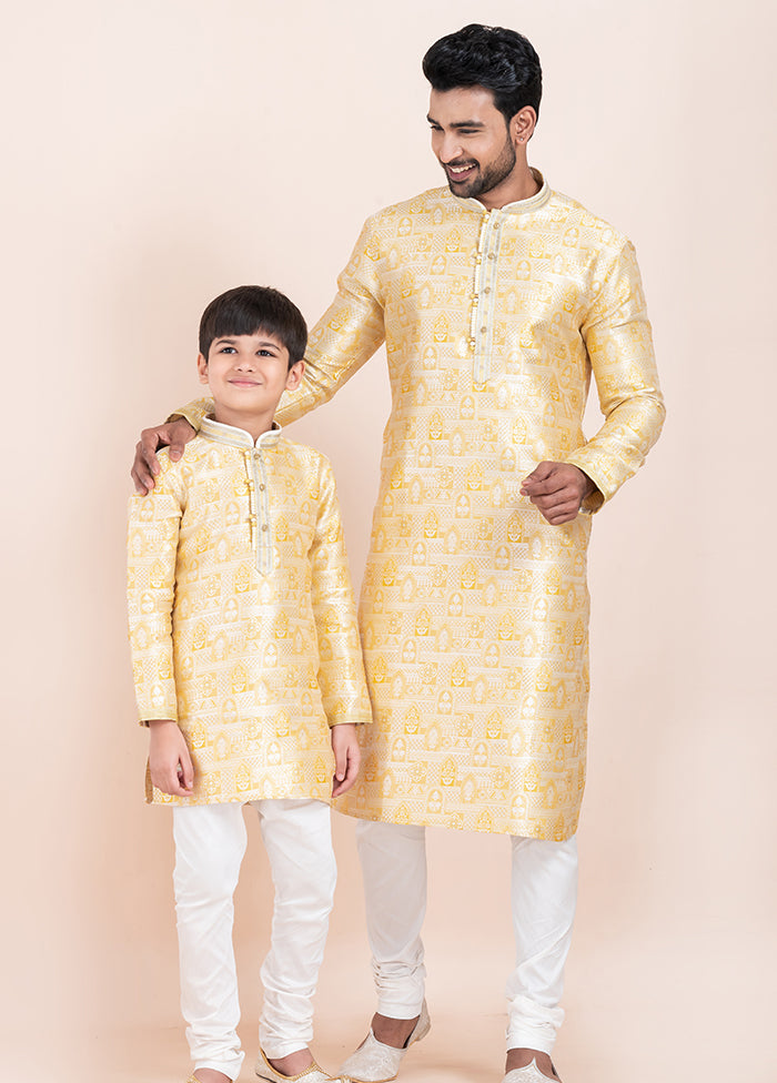 2 Pc Multicolor Silk Father And Son Combo Set
