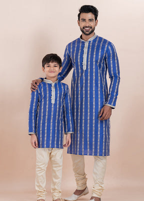 2 Pc Gold Cotton Father And Son Combo Set