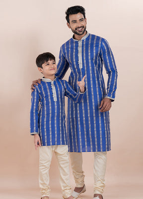 2 Pc Gold Cotton Father And Son Combo Set