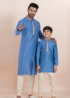 2 Pc Gold Cotton Father And Son Combo Set