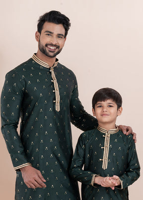 2 Pc White Cotton Father And Son Combo Set