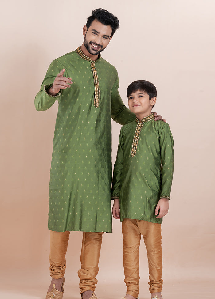 2 Pc Chiku Silk Father And Son Combo Set
