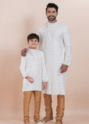 2 Pc Chiku Silk Father And Son Combo Set