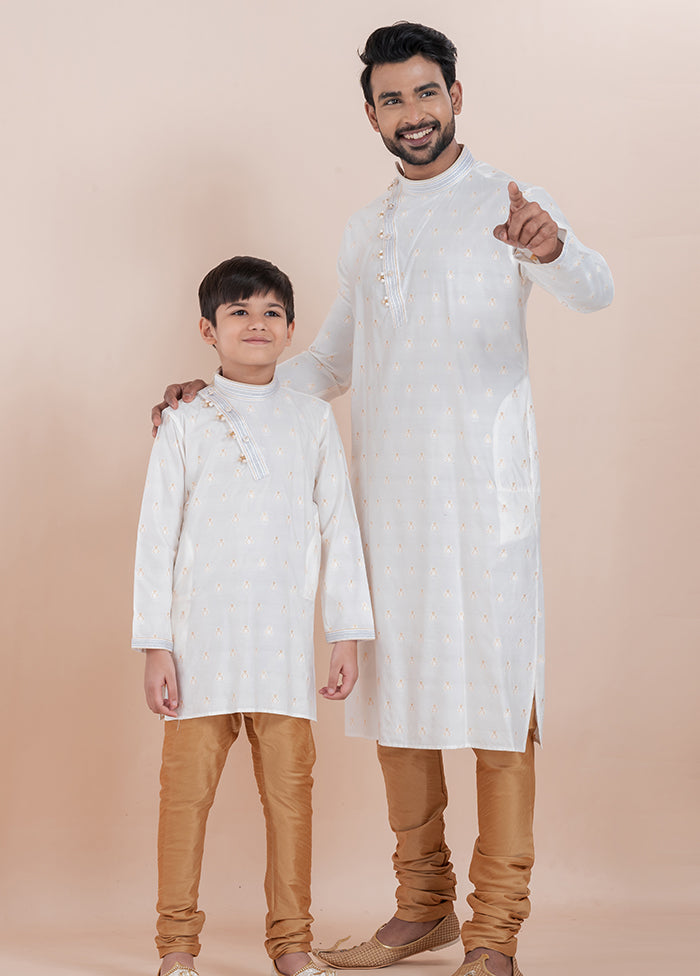 2 Pc Chiku Silk Father And Son Combo Set