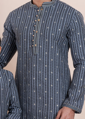 2 Pc Black Silk Father And Son Combo Set