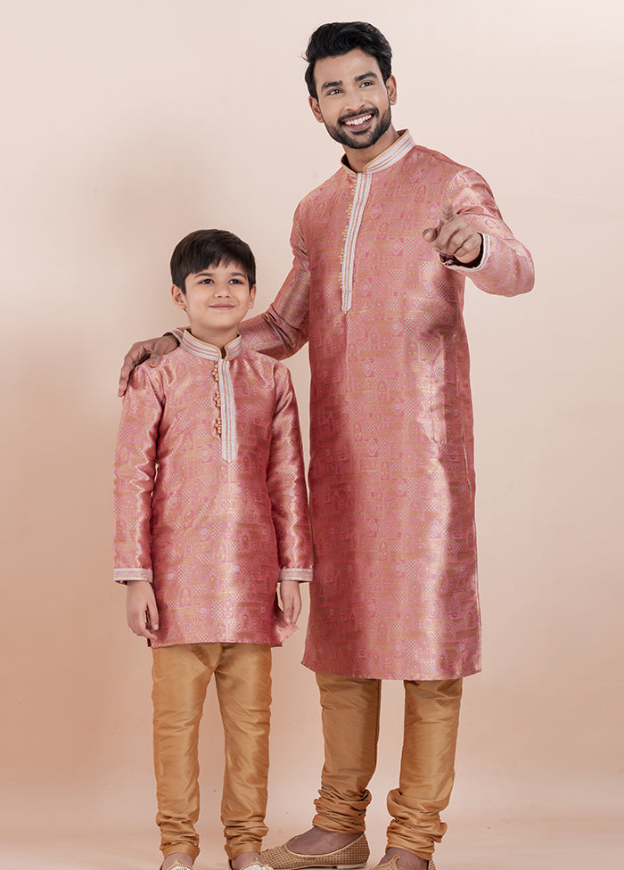 2 Pc Chiku Silk Father And Son Combo Set