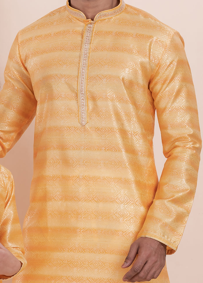 2 Pc White Cotton Father And Son Combo Set