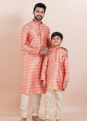 2 Pc Gold Cotton Father And Son Combo Set