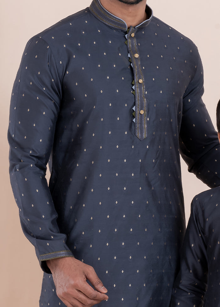 2 Pc White Cotton Father And Son Combo Set