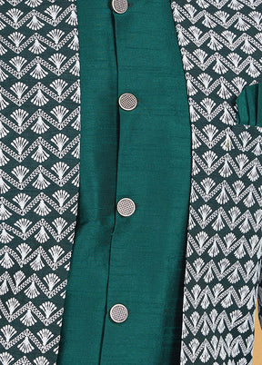 2 Pc Sea Green Cotton Kurta And Pajama Set - Indian Silk House Agencies