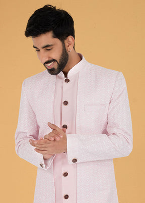 2 Pc Pink Cotton Kurta And Pajama Set