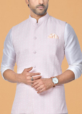 3 Pc Off White Dupion Silk Ethnic Wear - Indian Silk House Agencies
