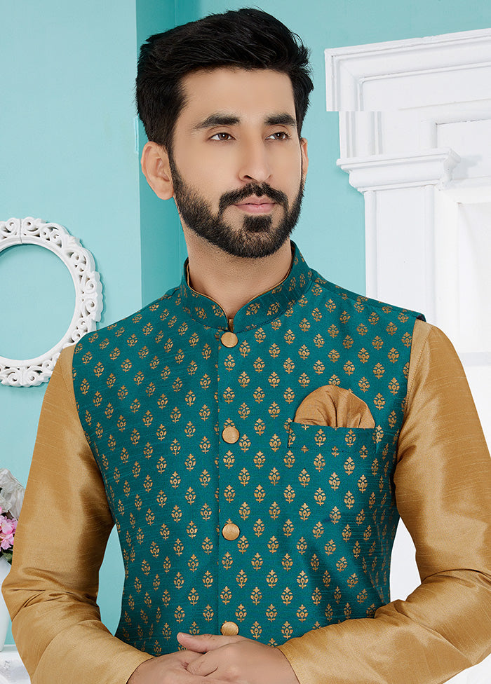 Rama Full Sleeves Mandarin Collar Waistcoat