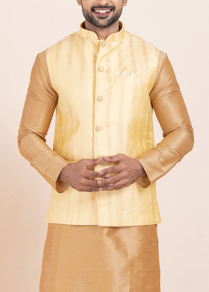 3 Pc Chiku Dupion Silk Kurta Pajama Set