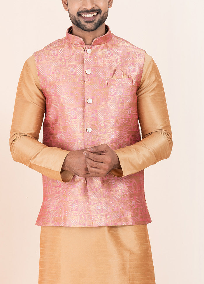 3 Pc Chiku Dupion Silk Kurta Pajama Set