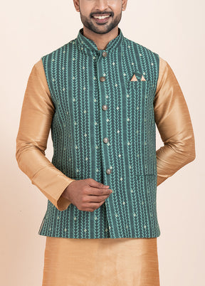 Multicolor Full Sleeves Mandarin Collar Waistcoat