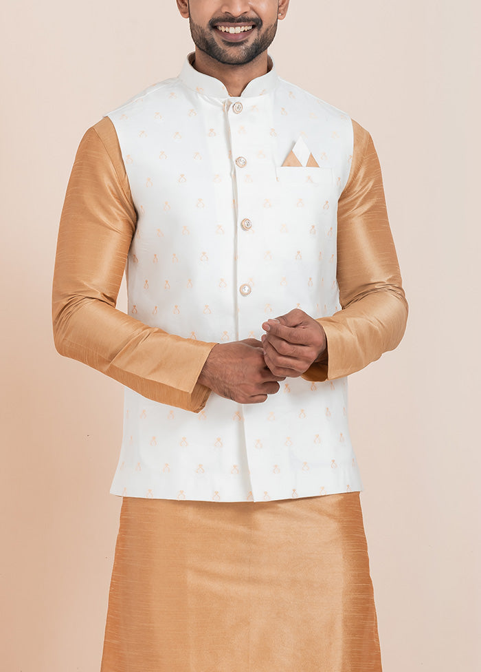 3 Pc Chiku Dupion Silk Kurta Pajama Set