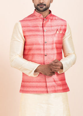 Multicolor Full Sleeves Mandarin Collar Waistcoat