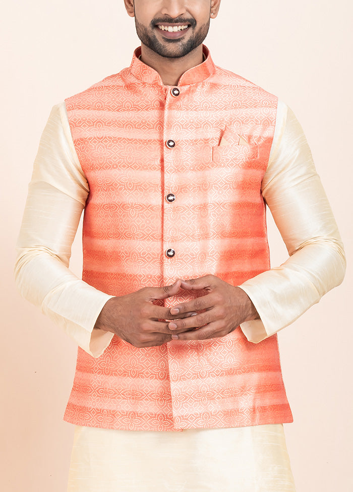 Multicolor Full Sleeves Mandarin Collar Waistcoat