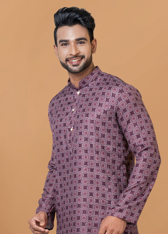 2 Pc Maroon Cotton Kurta Pajama Set - Indian Silk House Agencies