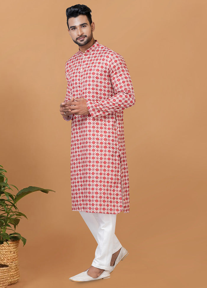 2 Pc Cream Cotton Kurta Pajama Set - Indian Silk House Agencies