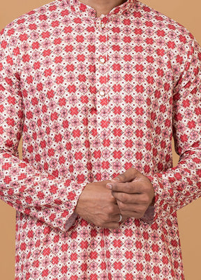 2 Pc Cream Cotton Kurta Pajama Set - Indian Silk House Agencies