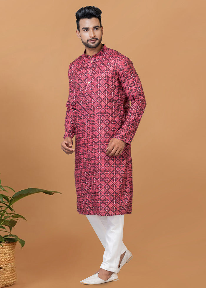 2 Pc Maroon Cotton Kurta Pajama Set - Indian Silk House Agencies