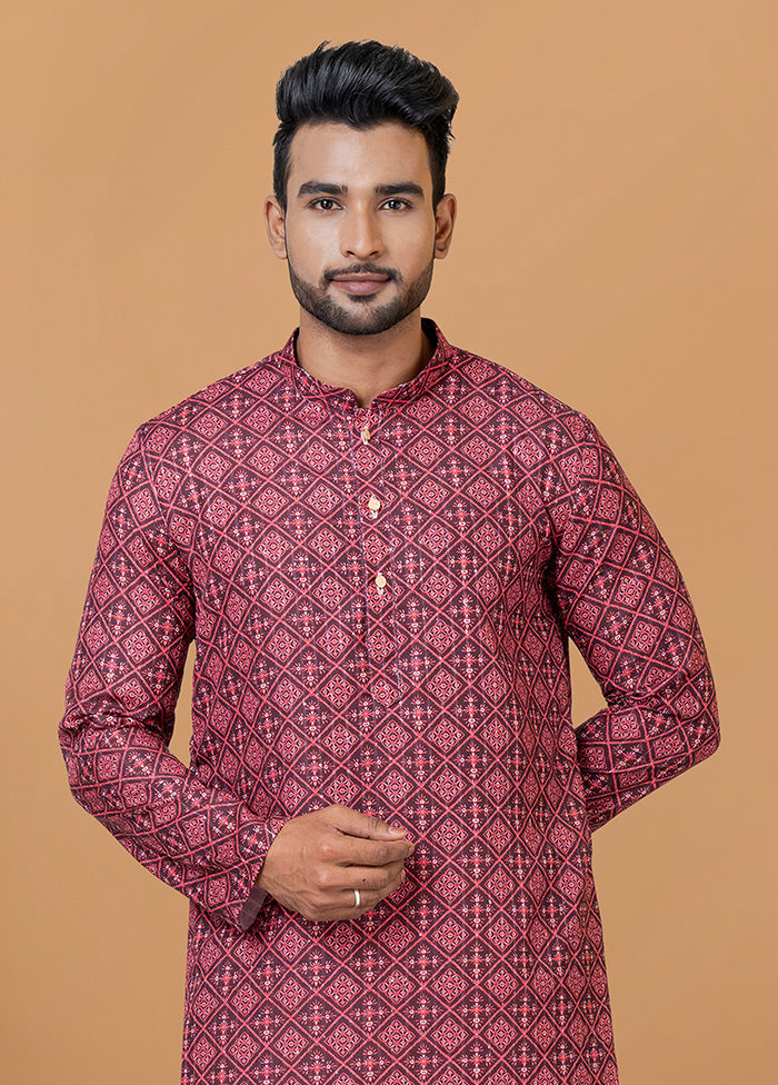 2 Pc Maroon Cotton Kurta Pajama Set - Indian Silk House Agencies