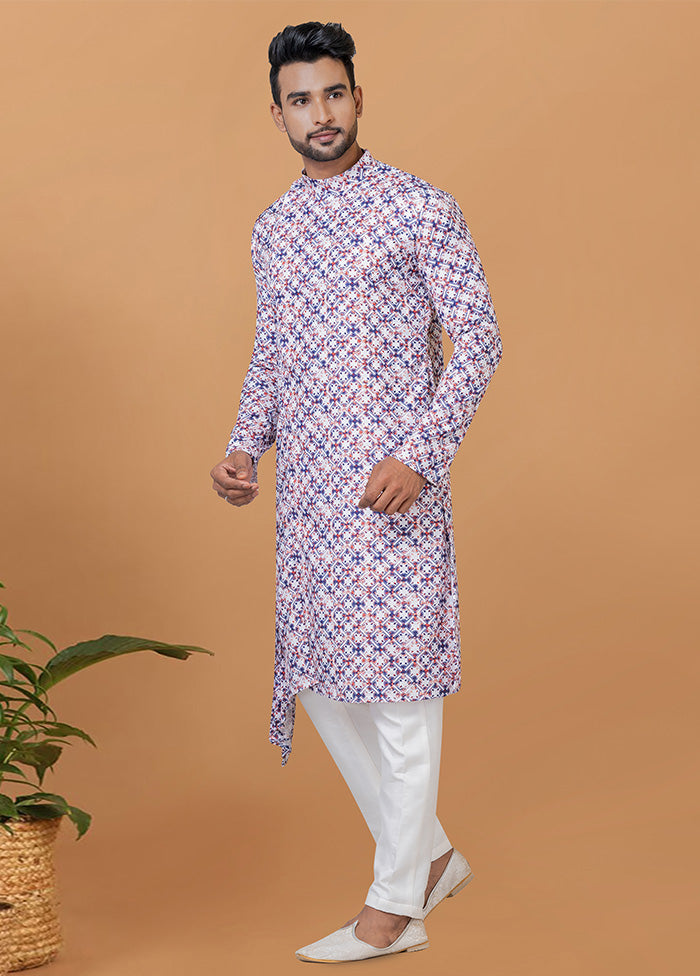 2 Pc Cream Cotton Kurta Pajama Set - Indian Silk House Agencies