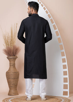 Black Viscose Kurta And Pajama Set