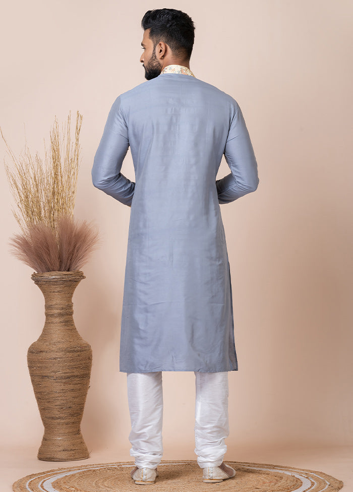 Grey Viscose Kurta And Pajama Set