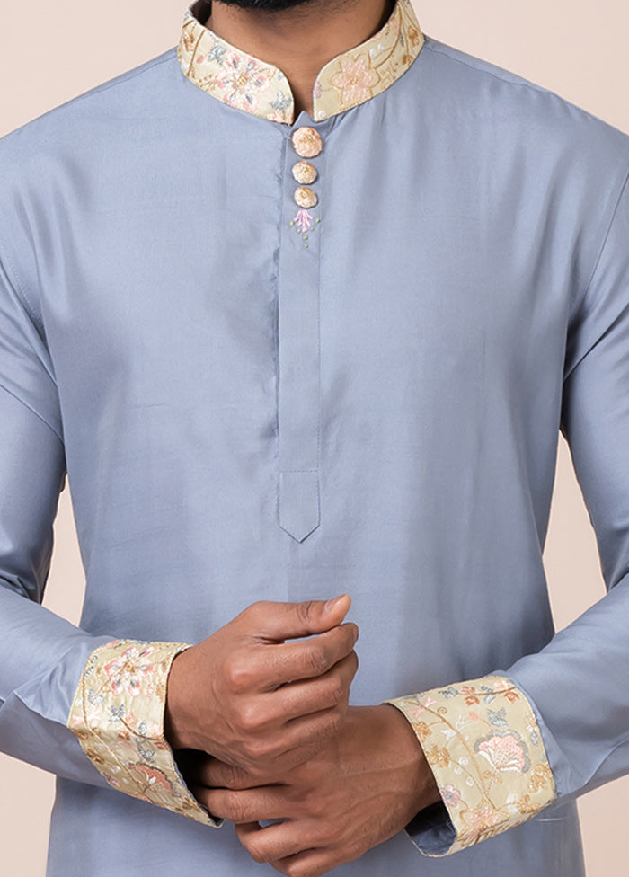 Grey Viscose Kurta And Pajama Set