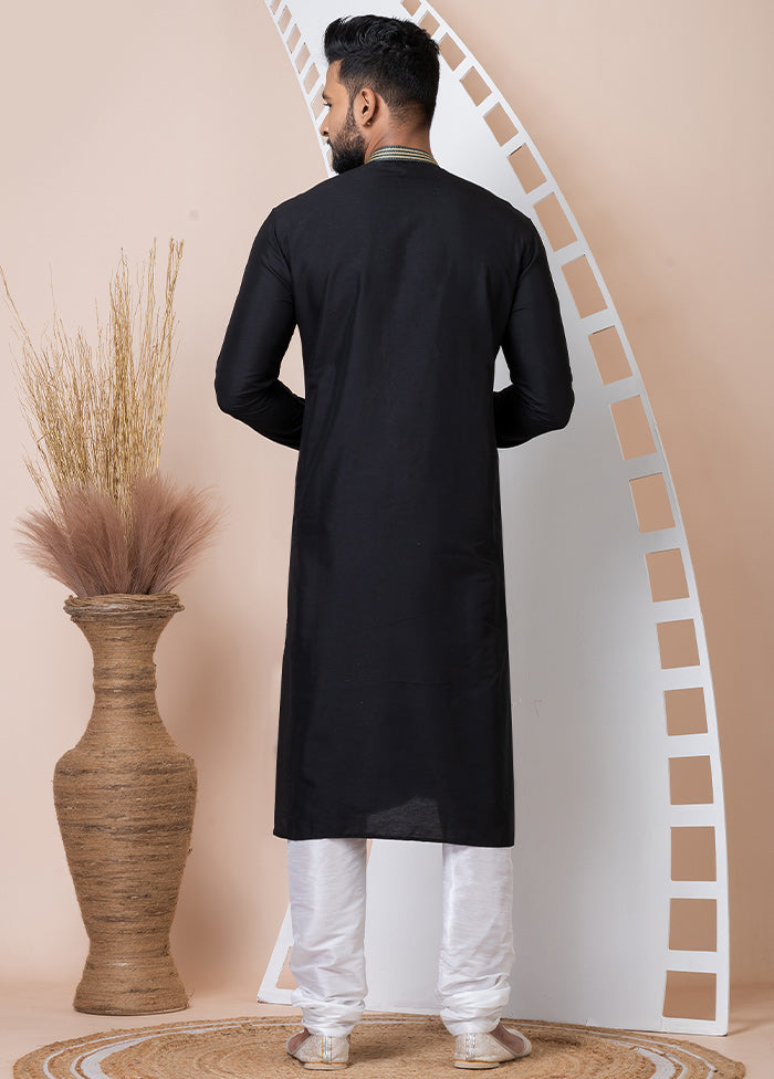 Black Viscose Kurta And Pajama Set